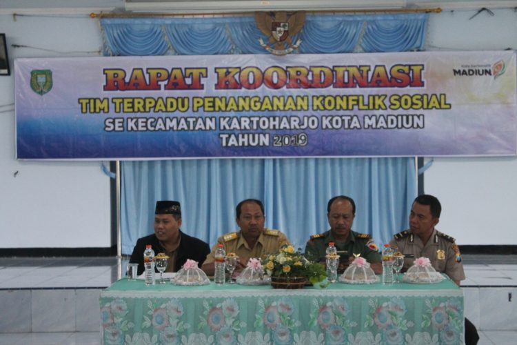 Kecamatan Kartoharjo Kota Madiun Siapkan Penanganan Konflik Melalui Rakor 3 Pilar