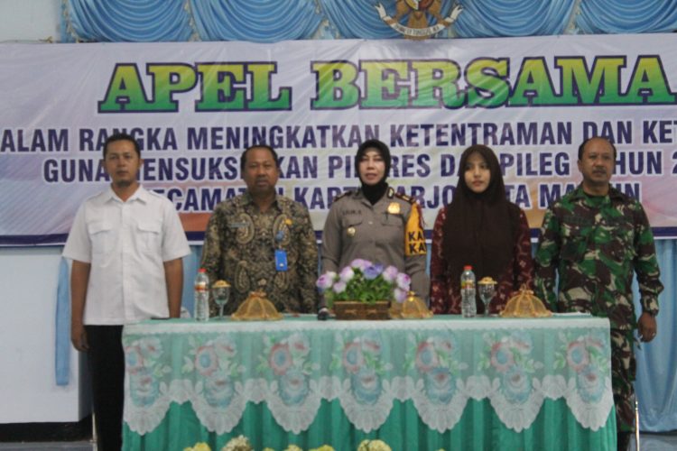 APEL SIAGA BERSAMA LINMAS DAN 3 PILAR DI KECAMATAN KARTHARJO